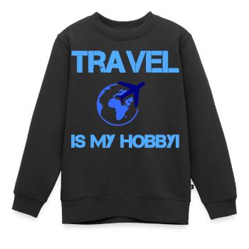 travel hobby - Kinder Premium Organic Sweatshirt - Schwarz - Vorne - AI Model Kid Female (0cm)