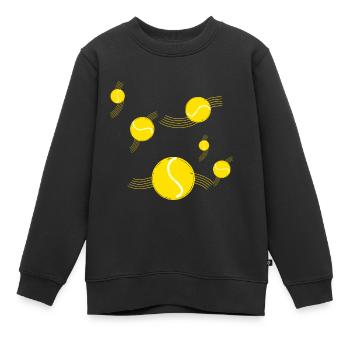 Tennis, Ergebnis, tennisbälle - Kinder Premium Organic Sweatshirt - Schwarz - Vorne - AI Model Kid Female (0cm)