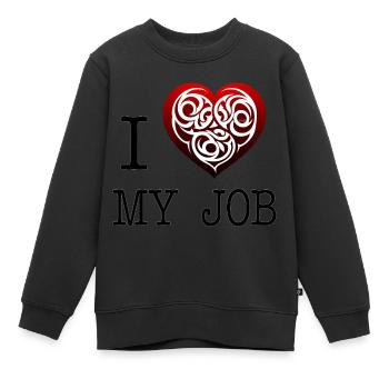 i love my job - Sweat Premium enfant bio - noir - Devant - AI Model Kid Female (0cm)