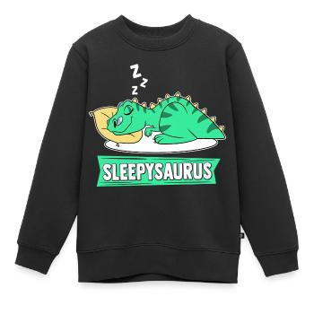 Sleepysaurus Lieblings Schalfshirt Schlafanzug Din - Kinder Premium Organic Sweatshirt - Schwarz - Vorne - AI Model Kid Female (0cm)