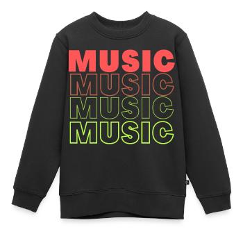 Ich liebe Musik - Kinder Premium Organic Sweatshirt - Schwarz - Vorne - AI Model Kid Female (0cm)