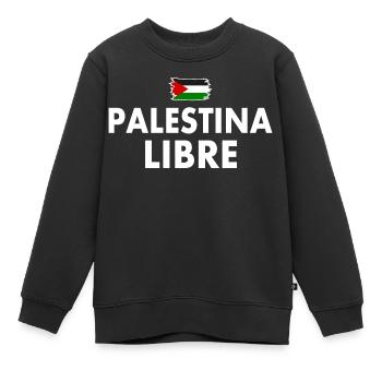 palestina libre - Kinder Premium Organic Sweatshirt - Schwarz - Vorne - AI Model Kid Female (0cm)