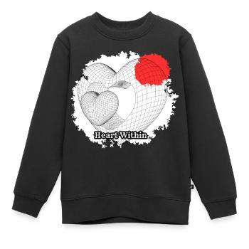 Herz im Inneren, Inneres Herz, Liebe - Kinder Premium Organic Sweatshirt - Schwarz - Vorne - AI Model Kid Female (0cm)