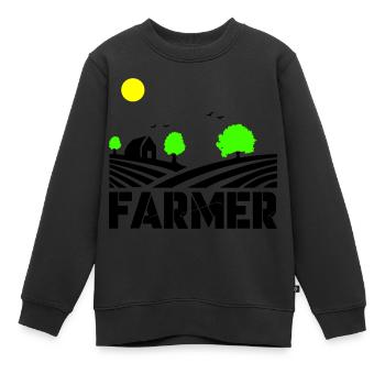 farmer - Kinder Premium Organic Sweatshirt - Schwarz - Vorne - AI Model Kid Female (0cm)