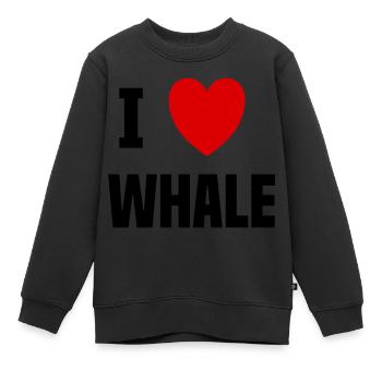 I love Whale - Sweat Premium enfant bio - noir - Devant - AI Model Kid Female (0cm)