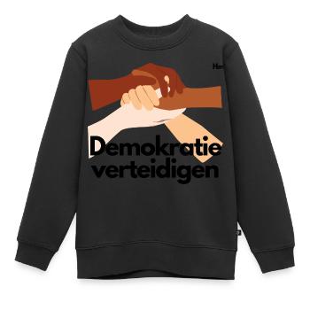 Demokratie verteidigen - Kinder Premium Organic Sweatshirt - Schwarz - Vorne - AI Model Kid Female (0cm)