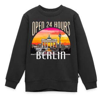 Berlin - ouvert 24 heures sur 24 - Sweat Premium enfant bio - noir - Devant - AI Model Kid Female (0cm)