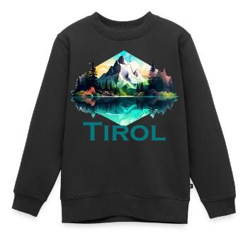 Le Tyrol avec ses montagnes, la fidélité des Alpes à la province du Tyrol - Sweat Premium enfant bio - noir - Devant - AI Model Kid Female (0cm)