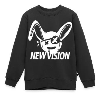 lapin, nouvelle vision, dictons - Sweat Premium enfant bio - noir - Devant - AI Model Kid Female (0cm)
