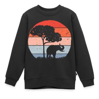 Éléphant Faune - Sweat Premium enfant bio - noir - Devant - AI Model Kid Female (0cm)
