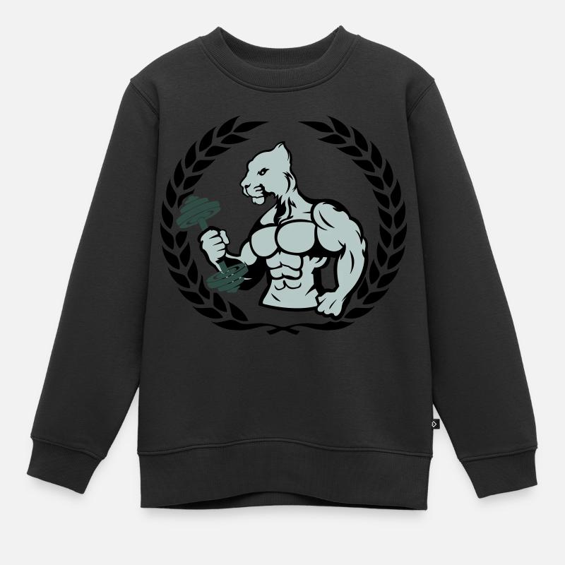 bodybuilder jaguar - Kinder Premium Organic Sweatshirt - Schwarz