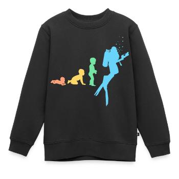 Plongeur Evolution - Sweat Premium enfant bio - noir - Devant - AI Model Kid Female (0cm)