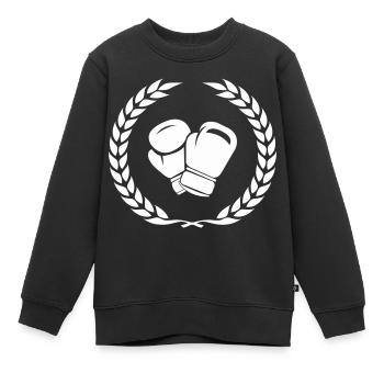 Boxe 1 - Sweat Premium enfant bio - noir - Devant - AI Model Kid Female (0cm)