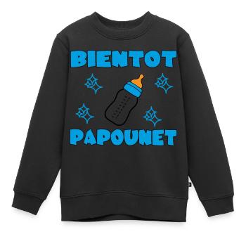 BIENTOT PAPOUNET - Sweat Premium enfant bio - noir - Devant - AI Model Kid Female (0cm)
