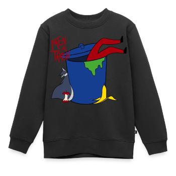 men are trash - Kids Premium Organic Sweatshirt - black - Front - AI Model Kid Female (0cm)