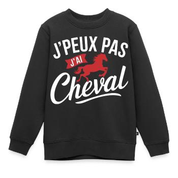 Intensiver Roter Reiter - Kinder Premium Organic Sweatshirt - Schwarz - Vorne - AI Model Kid Female (0cm)
