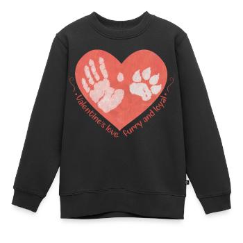 Valentinstag-Liebe: Pelzige und treue Kameradschaft - Kinder Premium Organic Sweatshirt - Schwarz - Vorne - AI Model Kid Female (0cm)