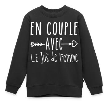 En Couple avec Jus de pomme, Fans de Jus de pomme - Sweat Premium enfant bio - noir - Devant - AI Model Kid Female (0cm)