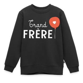 Futur grand frère annonce grossesse annonce bébé - Sweat Premium enfant bio - noir - Devant - AI Model Kid Female (0cm)