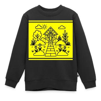 Schrebergarten Garten Natur - Kinder Premium Organic Sweatshirt - Schwarz - Vorne - AI Model Kid Female (0cm)