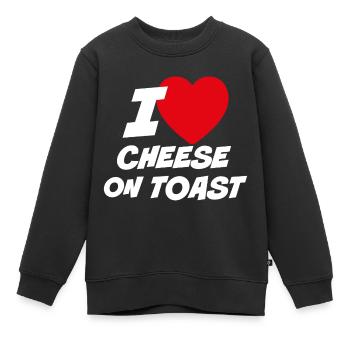 I Love Cheese on Toast - Kids Premium Organic Sweatshirt - black - Front - AI Model Kid Female (0cm)