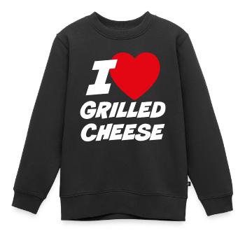 J’adore le fromage grillé - Sweat Premium enfant bio - noir - Devant - AI Model Kid Female (0cm)