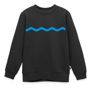 Wellen - Kinder Premium Organic Sweatshirt - Schwarz - Vorne - AI Model Kid Female (0cm)