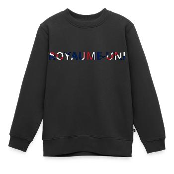Drapeau Royaume-Uni - Sweat Premium enfant bio - noir - Devant - AI Model Kid Female (0cm)