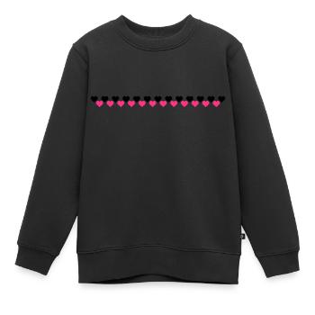 Coeur sur le cœur - Sweat Premium enfant bio - noir - Devant - AI Model Kid Female (0cm)
