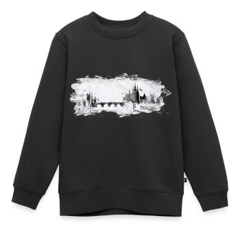 Prague - Sweat Premium enfant bio - noir - Devant - AI Model Kid Female (0cm)