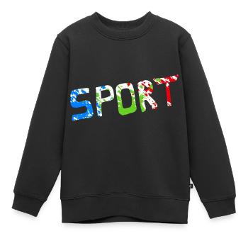 Sport - Sweat Premium enfant bio - noir - Devant - AI Model Kid Female (0cm)