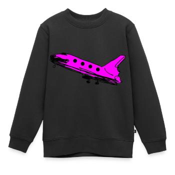 fusée rose voyage voyage fly fusée - Sweat Premium enfant bio - noir - Devant - AI Model Kid Female (0cm)