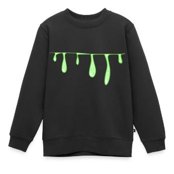 ligne slime verte ligne visqueuse - Sweat Premium enfant bio - noir - Devant - AI Model Kid Female (0cm)