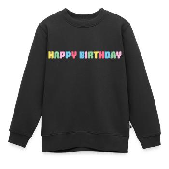 Happy Birthday Glückwunsch Gratulieren Geburtstag - Kinder Premium Organic Sweatshirt - Schwarz - Vorne - AI Model Kid Female (0cm)