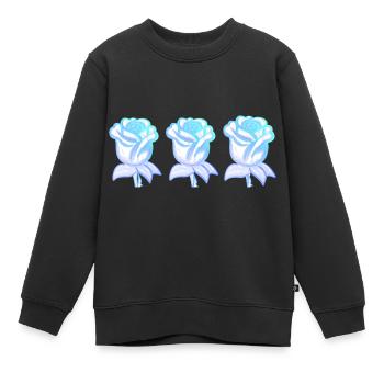 Three Roses Blue Glitter - Kids Premium Organic Sweatshirt - black - Front - AI Model Kid Female (0cm)