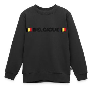 BELGIEN - Kinder Premium Organic Sweatshirt - Schwarz - Vorne - AI Model Kid Female (0cm)