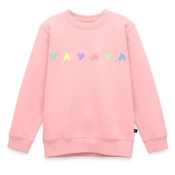 Doux Coeurs Très Petits Coeurs Pastel - Sweat Premium enfant bio - rose - Devant - AI Model Kid Female (0cm)