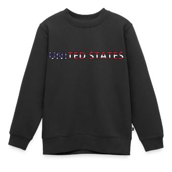 United States - Sweat Premium enfant bio - noir - Devant - AI Model Kid Female (0cm)
