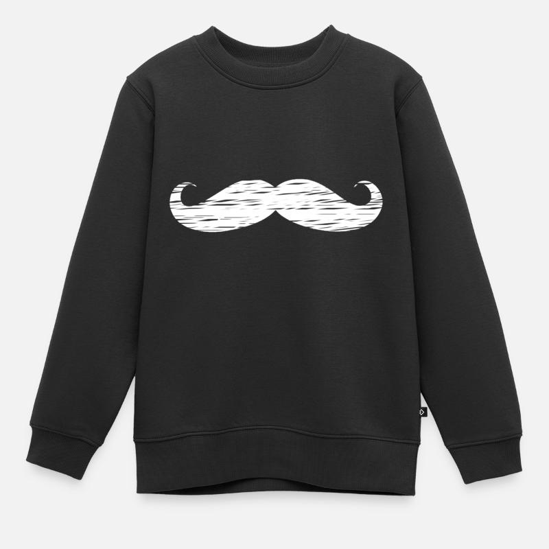 moustache - Sweat Premium enfant bio - noir