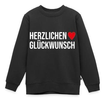 Herzlichen Glückwunsch Herzlich Geschenkidee - Kinder Premium Organic Sweatshirt - Schwarz - Vorne - AI Model Kid Female (0cm)