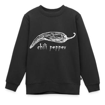 Chili pepper - Kids Premium Organic Sweatshirt - black - Front - AI Model Kid Female (0cm)
