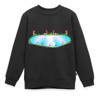 eau de surface lac étang manga cercle naturel - Sweat Premium enfant bio - noir - Devant - AI Model Kid Female (0cm)