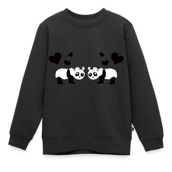 Tierliebe Pandas Panda tiere - Kinder Premium Organic Sweatshirt - Schwarz - Vorne - AI Model Kid Female (0cm)