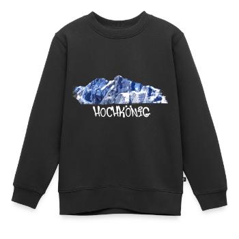 hochkönig,berg,berge,schweiz,skigebiet,ski - Kinder Premium Organic Sweatshirt - Schwarz - Vorne - AI Model Kid Female (0cm)