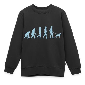 Evolution des Hundefreundes - Kinder Premium Organic Sweatshirt - Schwarz - Vorne - AI Model Kid Female (0cm)
