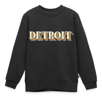 Detroit - Sweat Premium enfant bio - noir - Devant - AI Model Kid Female (0cm)