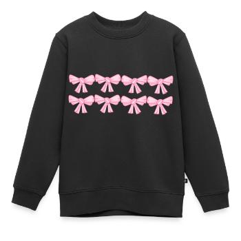schleifen linie rosa fliege - Kinder Premium Organic Sweatshirt - Schwarz - Vorne - AI Model Kid Female (0cm)