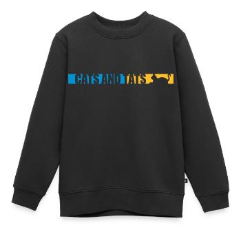 cats and tats Zitat - Kinder Premium Organic Sweatshirt - Schwarz - Vorne - AI Model Kid Female (0cm)