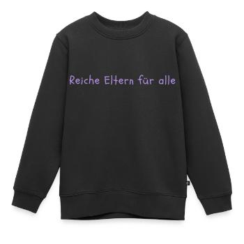 Des parents riches pour tous - Sweat Premium enfant bio - noir - Devant - AI Model Kid Female (0cm)
