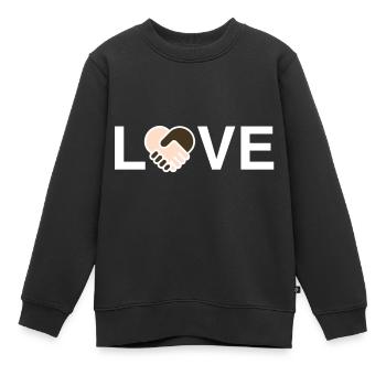 Love gegen Rassismus - Kinder Premium Organic Sweatshirt - Schwarz - Vorne - AI Model Kid Female (0cm)
